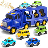 DualDeck Transporter – Marken- und Baugerät-Set mit Licht und Ton – Blau