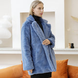 Edna Kunstfelljacke | Perfekt für den kommenden Winter – Blau