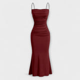 Mia Muse - Elegantes Maxikleid für festliche Anlässe – Dunkelrot