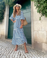 Kleid mit Weicher Passform – Blau (Fast ausverkauft)