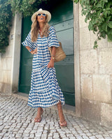 Amaya | Elegantes Midikleid – Blau