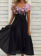Carissa - Chiffonblusenkleid für Frauen – Rosa Schwarz