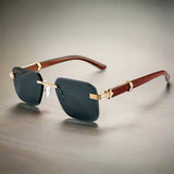 Edda | Randlose Premium-Sonnenbrille – Schwarz