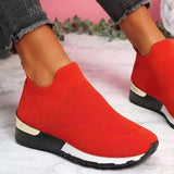 Moderne Colorblock-Strick-Schlüpfsneaker Für Damen | Perfekt für jede Gelegenheit – Rot