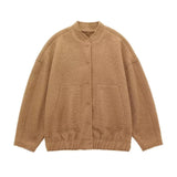 Cozzina – übergroße, grob gestrickte jacke – Braun