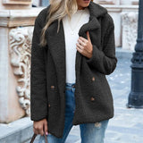 Nela - Teddyjacke kurz und kuschelig warm – Schwarz