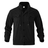 Velkor™ Jacke mit Gerippter Textur und Raffinierter Ausstrahlung – Schwarz