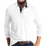 Jörg™ | Herren Langarmshirt in Unifarbe – Weiß