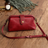 Fabienne - Retro-Ledertasche, handgemacht – Rot
