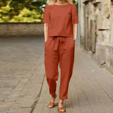 Charlotte - Outfit Set mit Kurzarm – Braun