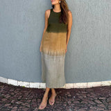 Lyraia – Stilvolles, leuchtendes Ombré-Kleid – Armygrün