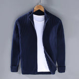 Kasper | weicher cardigan mit reißverschluss – Blau