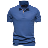 Alfred - Stilvolles Herren-Polo mit kurzen Ärmeln – Blau