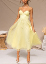 Lorianna – Traumhaftes Kleid im Korsett-Stil – Gelb