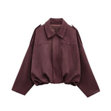 NOIR | SUEDE BOMBERJACKE – Weinrot