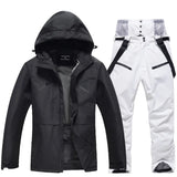 Unisex Skianzug | Zweiteilige Ausführung Jacke Hose – Schwarz / Weiß