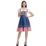 Oktoberfest Dirndl Damen – Traditionelles Trachtenkleid mit Schürze – Rot