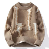 Samir – Patchwork Strickpullover – Khaki