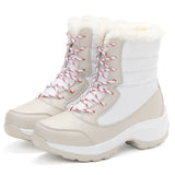 Damen Plateau-Schneestiefel | Lässig – Weiß