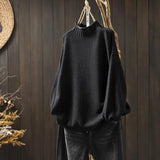 Tamara™ | Eleganter, lockerer Rollkragenpullover – Schwarz