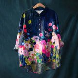 Hannah™ - Bluse mit Blumenmuster – Blau