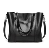 Luxuriöse vegane Strandtasche – Große Tote Bag aus veganem Leder – Schwarz