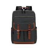 Unisex Vintage Groß Wasserdicht Rucksack | Canvas – Dunkelgrau