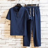 Noah - Sommerchic Kleidungsset aus Leinen – Blau