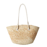 Französische Luxus Strandtasche Damen – Handgefertigte Raffia Sommertasche – Beige
