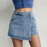 Damen High Waist Jeans-Minirock – Klassischer Look, Modernes Design – Blau