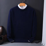 Pullover Herren Klassisch Rundhals | Elegant & Weich – Marineblau