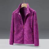 Unisex Modische Fleece Jacke | Warme – Dunkelviolett (Damen)
