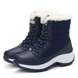Damen Plateau-Schneestiefel | Lässig – Blau