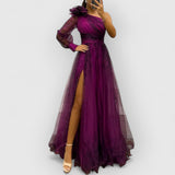 Roffa | Elegantes MAXIKleid – Dunkellila
