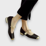 Lorina – Elegante Ballerinas mit Vintage-Charme – Schwarz