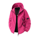 Herren Winter Skijacke mit Kapuze | Übergröß – Rosa