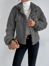 Brooke – plüschjacke für damen – Dunkelgrau