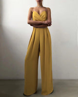 Eleganter Jumpsuit mit Spaghettiträgern für Damen – Gelb