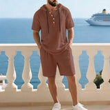 Portofino Coast™ Set Aus Baumwoll-Leinen Mit Moderner Kapuzenshirt – Braun