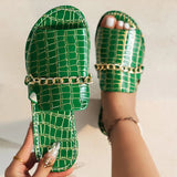 Klavdiya - Sandalen Mit Kette – Grün