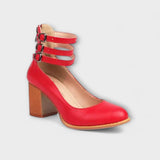 Alira – Pumps mit Knöchelriemen-Design – Rot