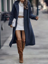 Bridgette - Teddy Jacke Plüsch Pelzmantel – Blau