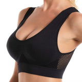 Nahtloser Sport-Push-Up-BH – Schwarz