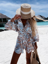 Olena - Strand Playsuit Kleid – Blau