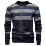 Rosenfeld - Strickpullover für Herren mit Rautendesign – Dunkelblau
