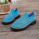 Urbaner Glanz™ Slip-On Sneaker mit Profilplateau – Blau