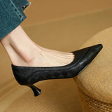 Pauline | Damen Leder Pumps Spitze Zehenpartie – Echte Leder Pumps Elegant 2026 – Schwarz