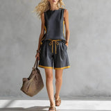 Minimalistisches Set Frische Linie™ mit kontrastierendem Abschluss – Grau