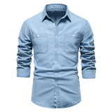 Hunter | Knopfleiste Classic-Fit Hemd – Hellblau