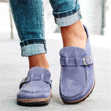 Schwarze Leder-Loafer für Damen – Lila